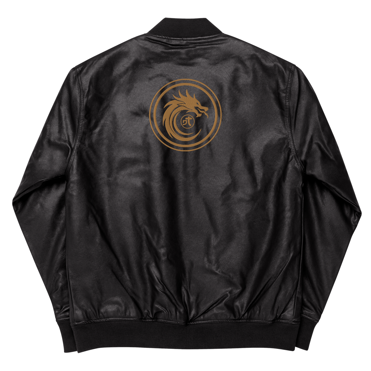 Dejitaru Tsuka - Faux Leather Bomber Jacket