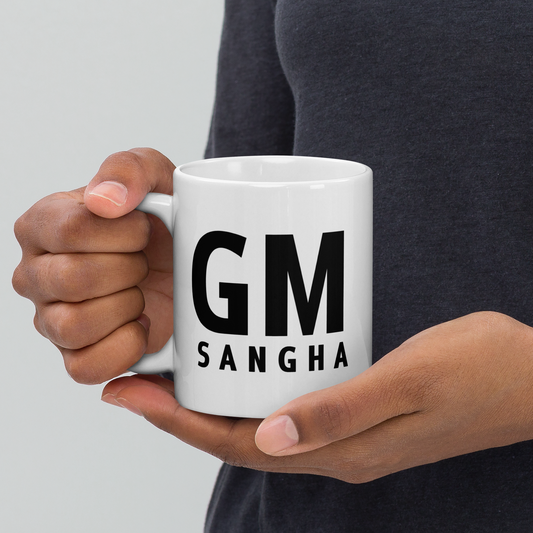 GM Sangha - Good Morning TSUKA Sangha White Glossy Mug